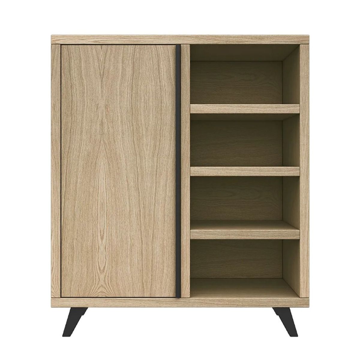 TU MESITA - Aparador Nórdico 1 puerta mas repisas Renato color Duna TU MESITA