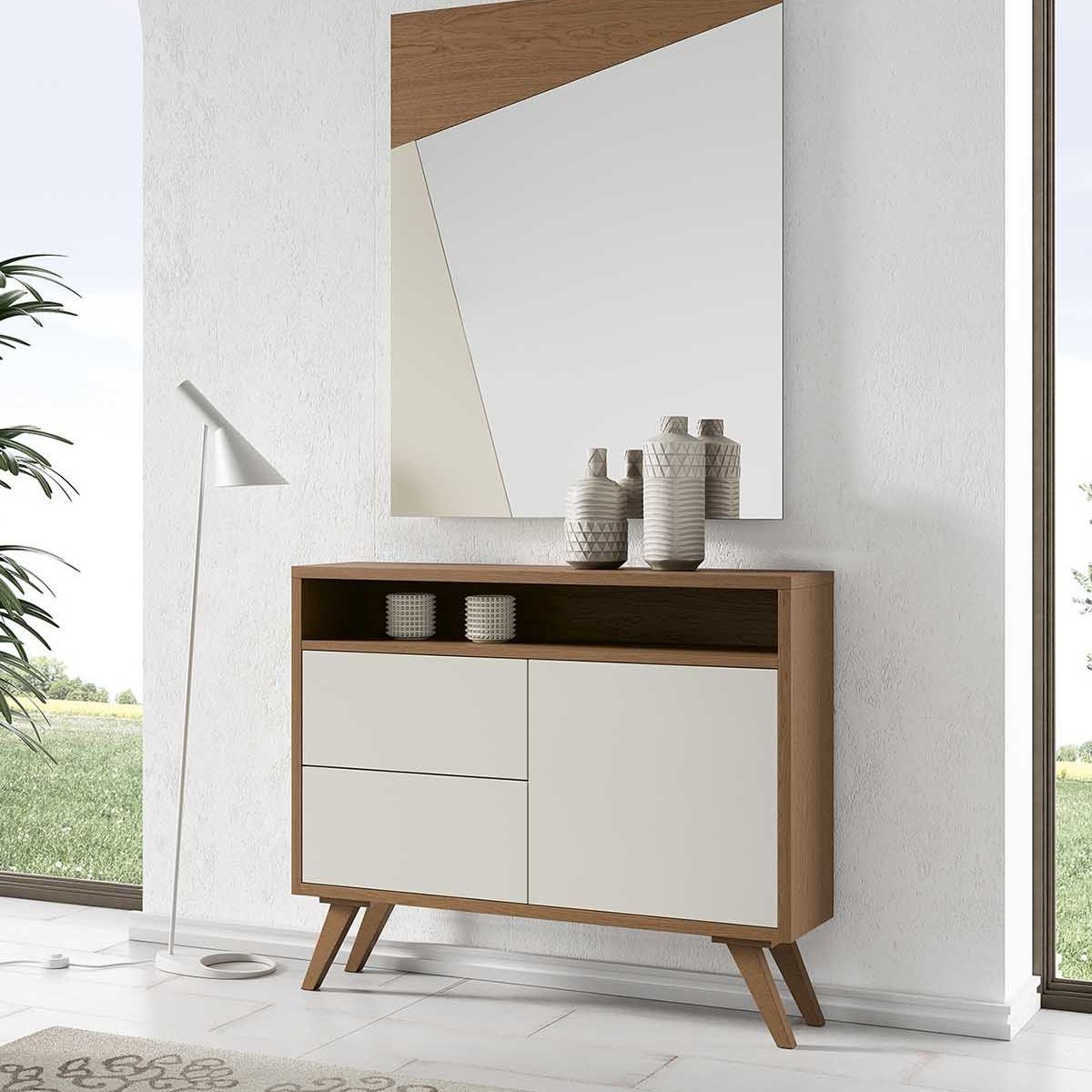 TU MESITA - Mueble Recibidor Moderno 1 puerta 2 cajones Saúl TU MESITA