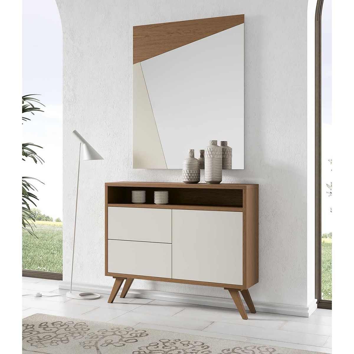 TU MESITA - Mueble Recibidor Moderno 1 puerta 2 cajones Saúl TU MESITA