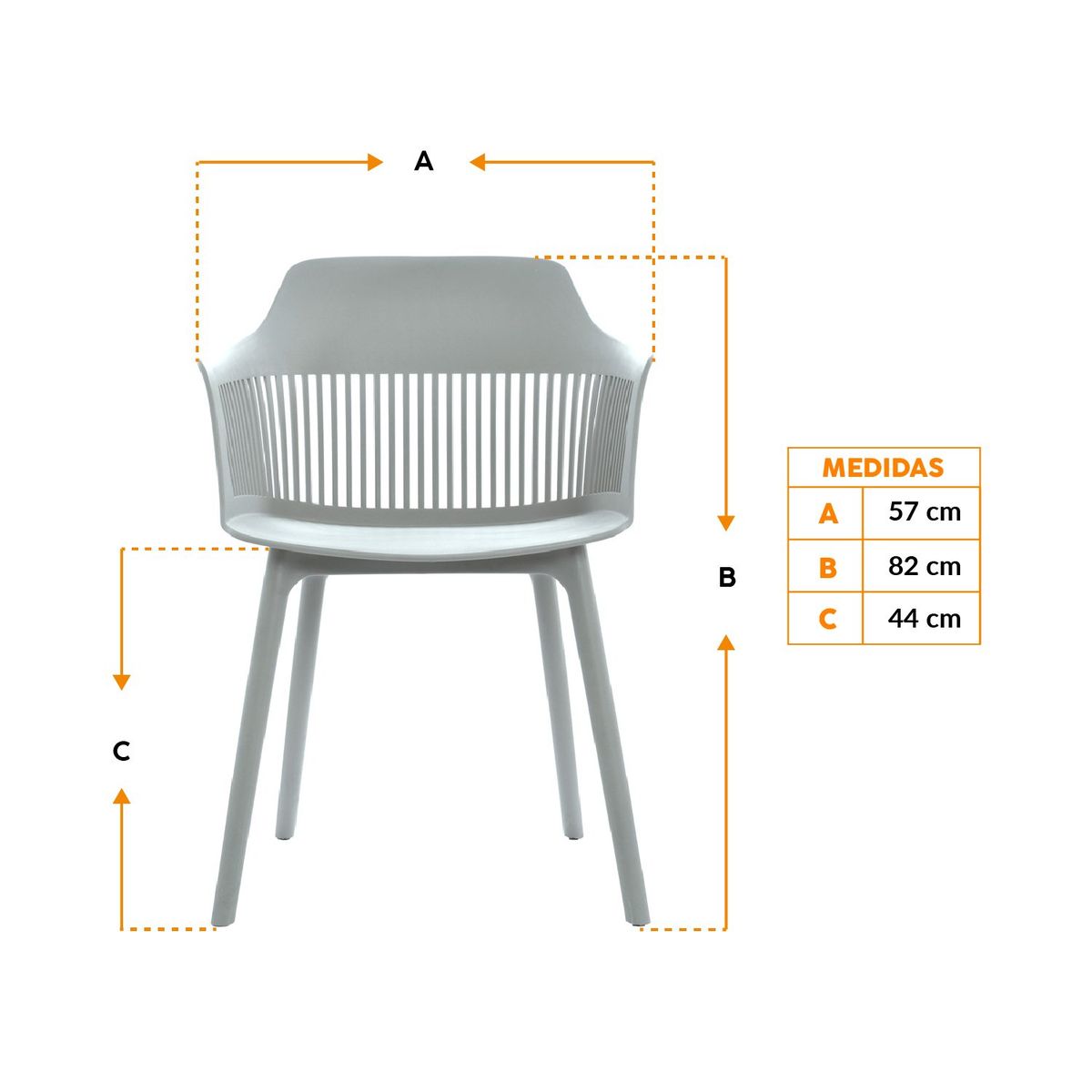 BONNO - Silla De Diseño Gales Gris Bonno