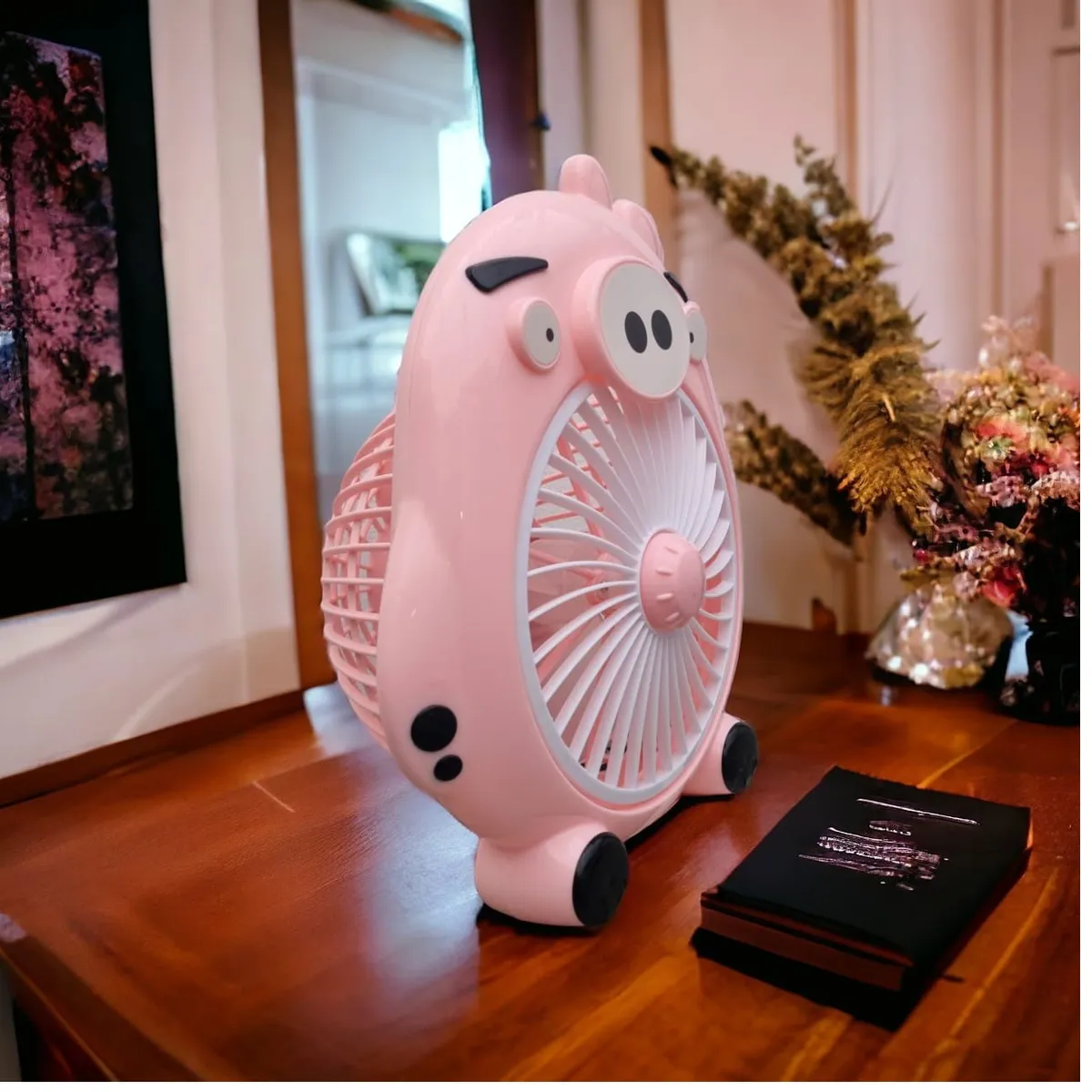 GENERICO - Ventilador de Escritorio Electrico Kawaii Chanchito