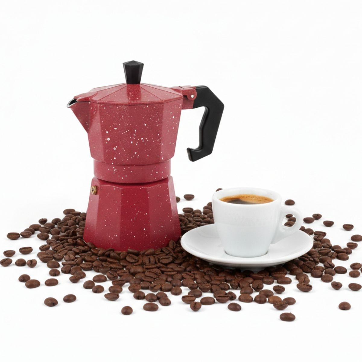 PENTHA - Cafetera Moka Italiana Espresso De 3 Tazas - 150ml Color Rojo