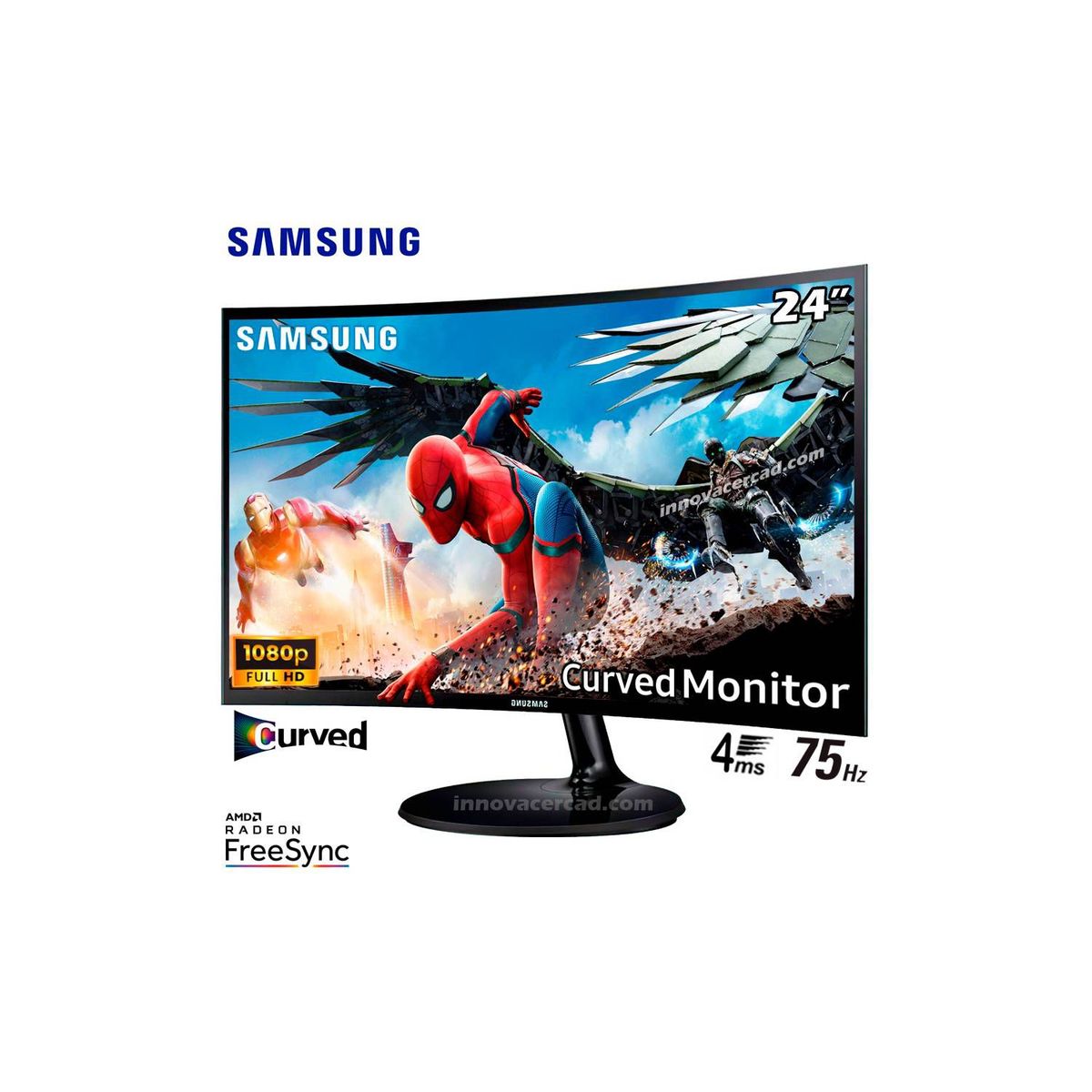SAMSUNG - Monitor Samsung Curvo Essential S3 de 24 pulgadas con soporte redondo