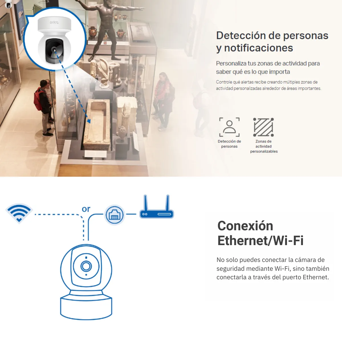 TP LINK - Cámara de seguridad tapo C212 2K WiFi Gira 360° + MicroSD 64GB - Tplink