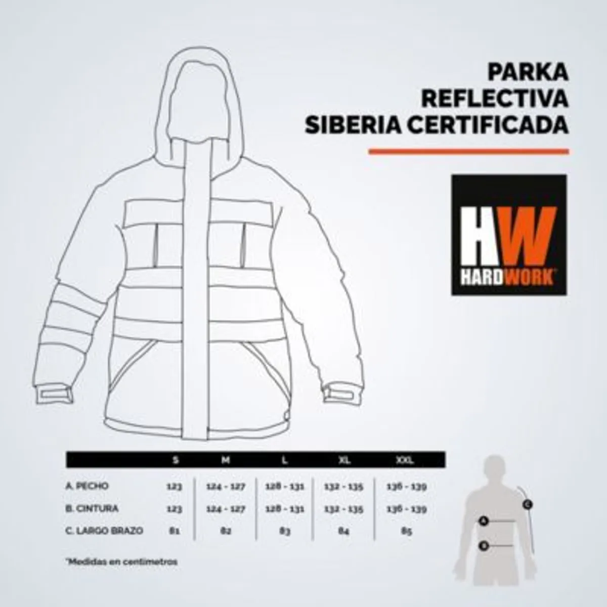 HARDWORK - CASACA REFLECTIVA HW SIBERIA CERTIFICADA ISP