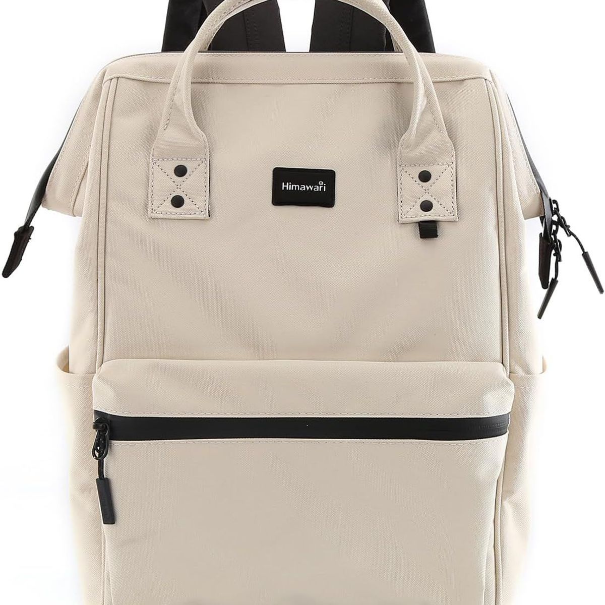HIMAWARI - Himawari-Mochila Unisex escolar de viaje con puerto USB Blanco Marfil