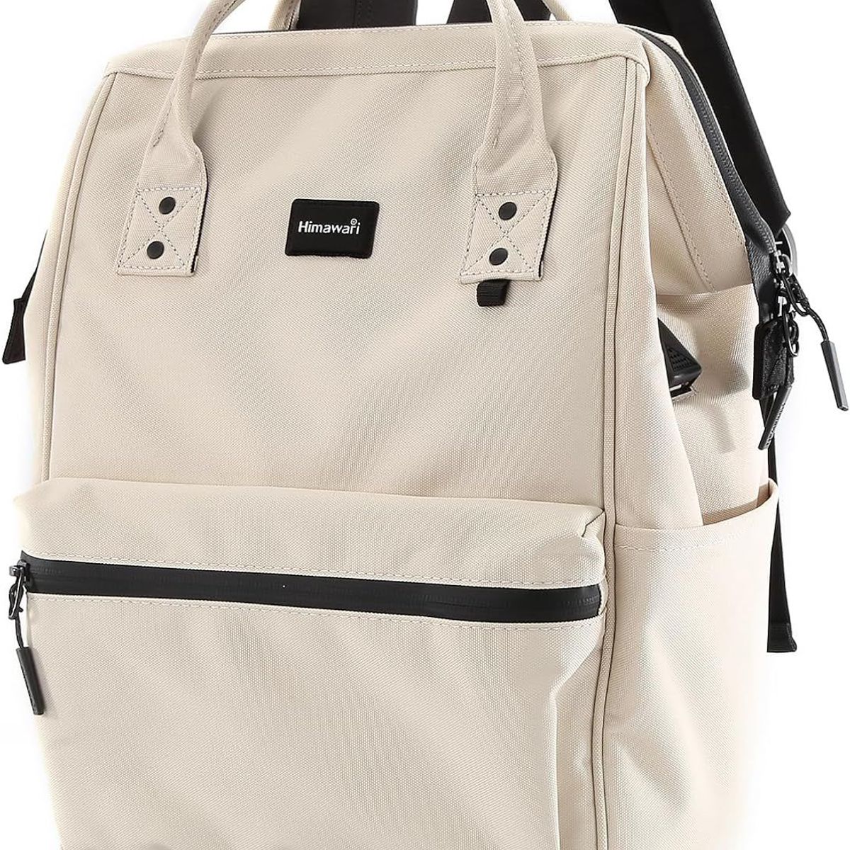 HIMAWARI - Himawari-Mochila Unisex escolar de viaje con puerto USB Blanco Marfil