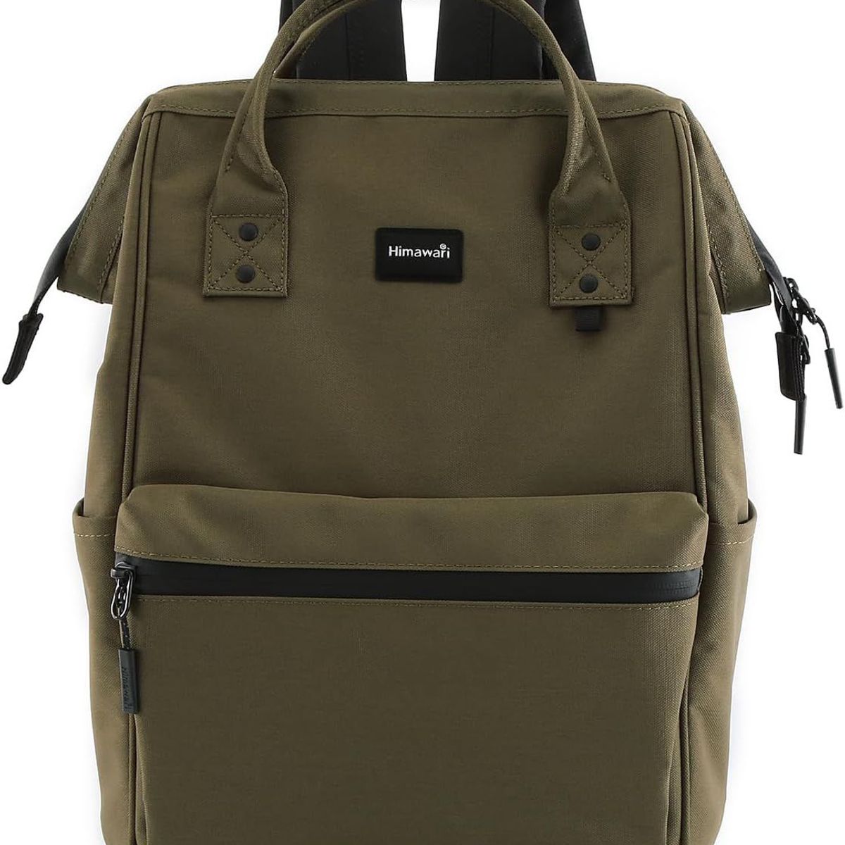 HIMAWARI - Himawari-Mochila Unisex escolar de viaje con puerto USB Verde Militar