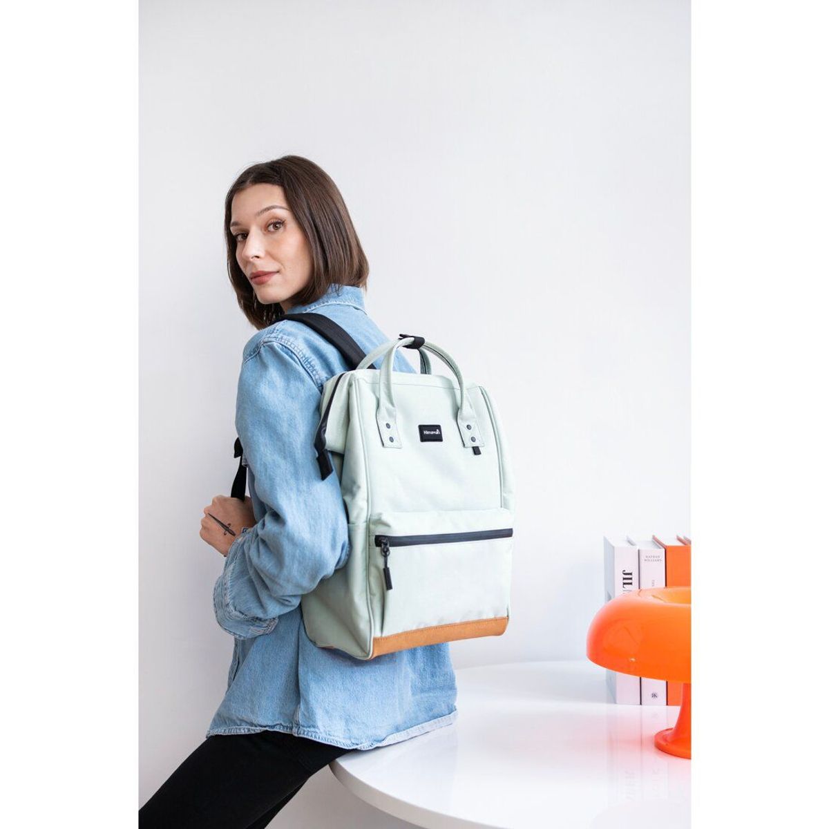 HIMAWARI - Himawari - Mochila Unisex escolar de viaje con puerto USB Verde Bambú