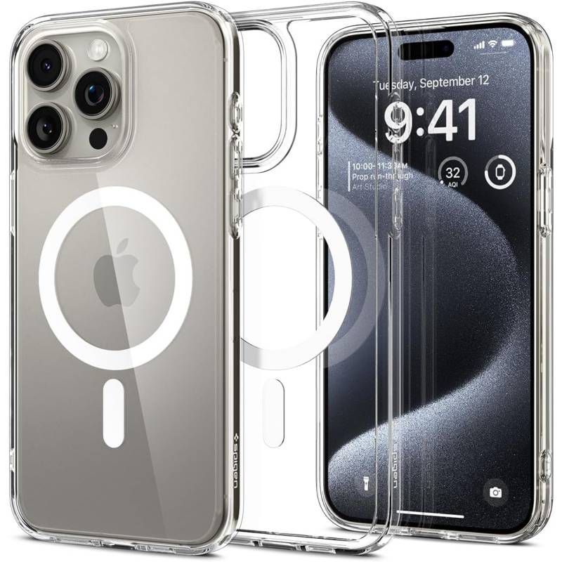 SPIGEN - Case Ultra Hybrid (MagFit) Spigen iPhone 14 Pro  - Transparente