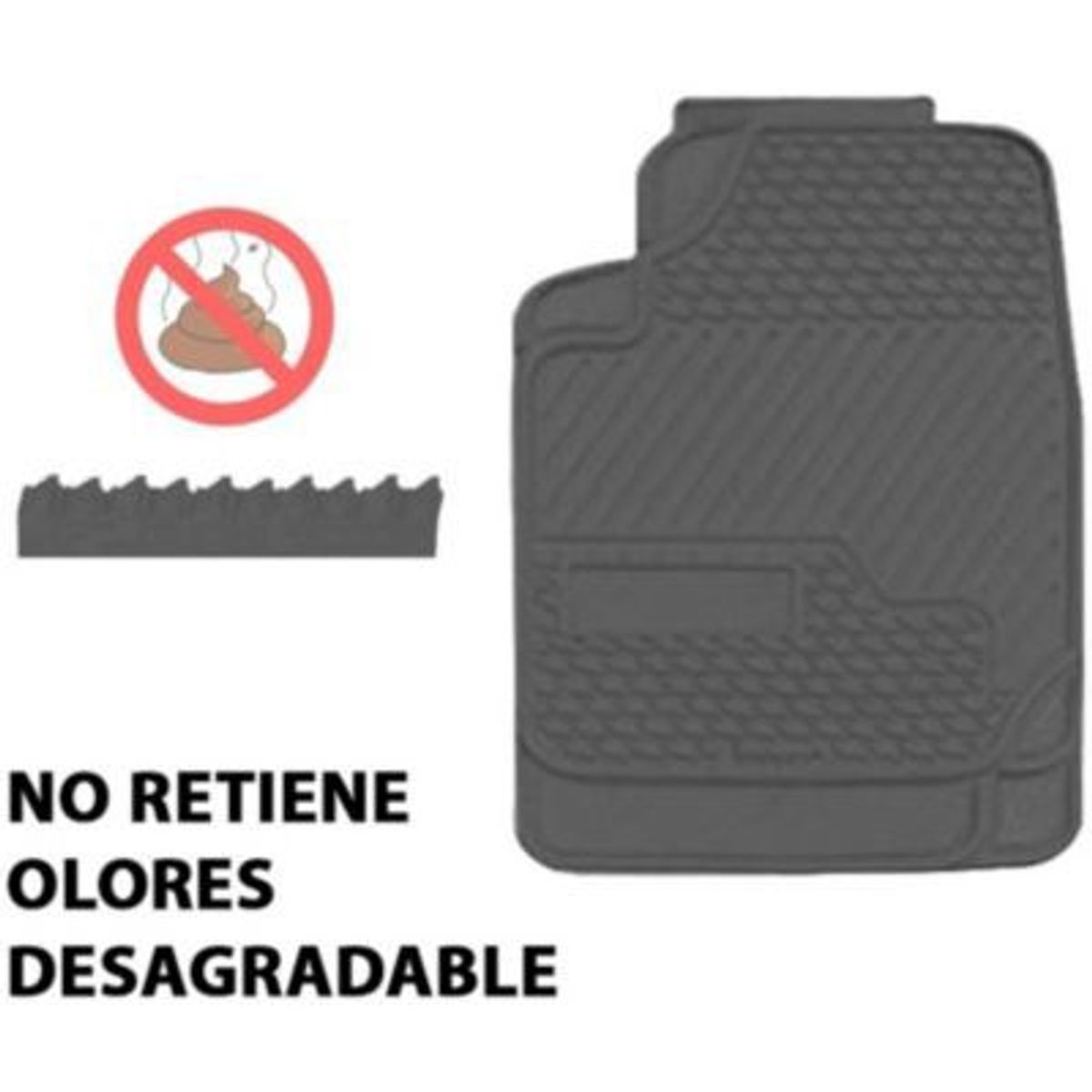 GENERICO - Piso de auto gris camioneta protector pvc tapiz suelo negro