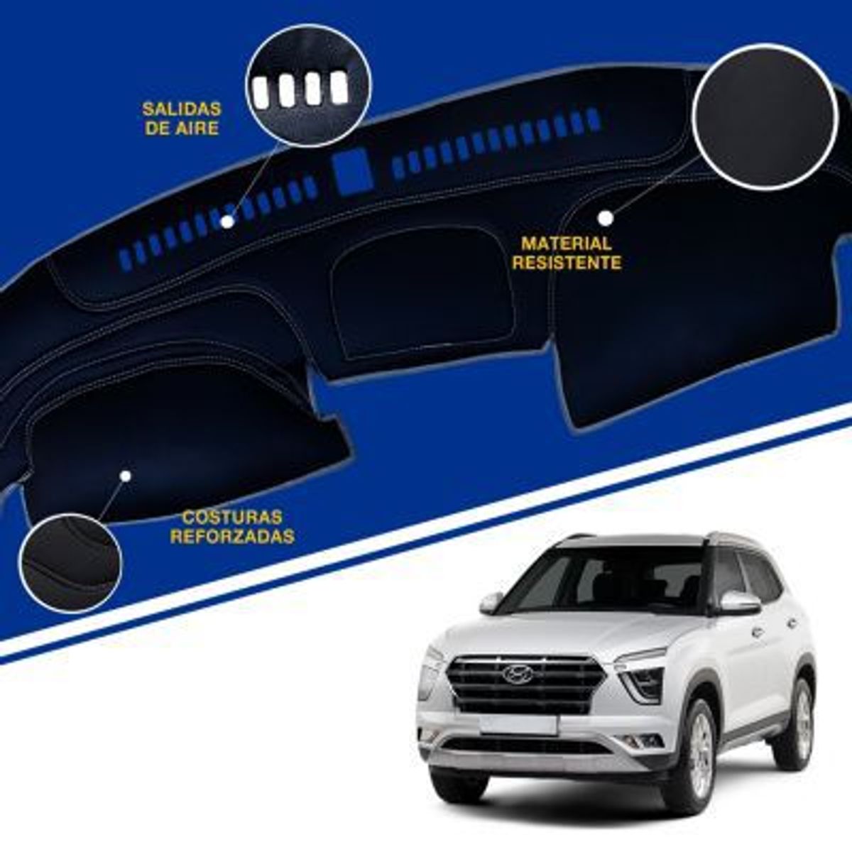 TECGO - PROTECTOR TAPETE DE TABLERO TIPO HYUNDAI NEW CRETA 2023