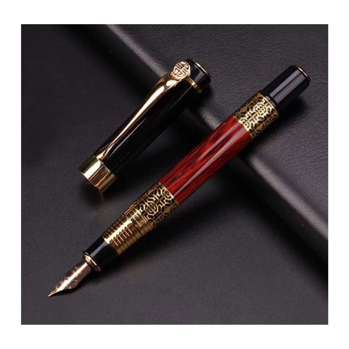 GENERICO - Boligrafo Estilográfico de Lujo con 05 Cartuchos de Tinta