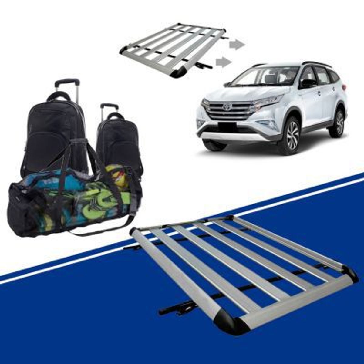 GENERICO - PARRILLA PORTA EQUIPAJE 140CM PLANA PLOMO