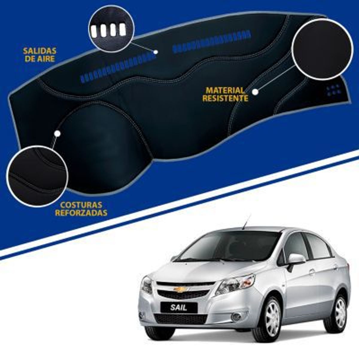 TECGO - Protector para tablero TIPO chevrolet sail 2017-2020