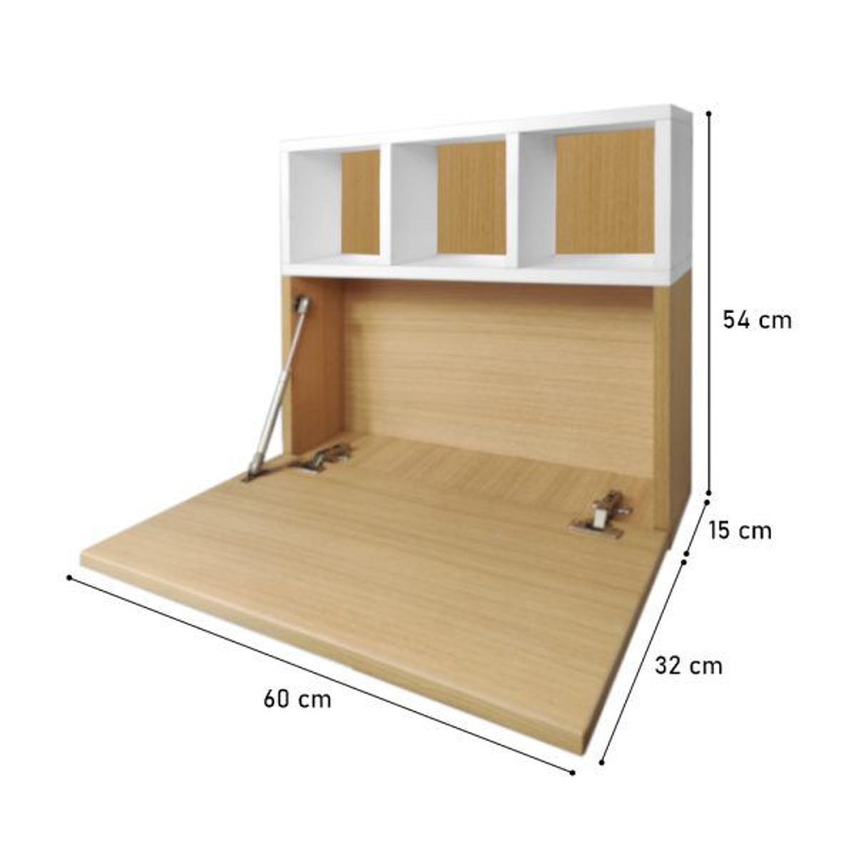 GENERICO - ESCRITORIO PLEGABLE PARA PARED MINIMALISTA  FONDO ROBLE