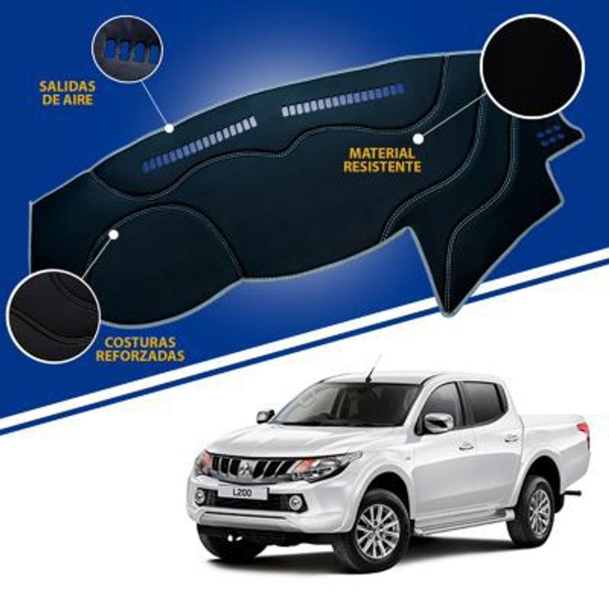 TECGO - PROTECTOR TAPETE DE TABLERO TIPO MITSUBISHI L200 2016-2020