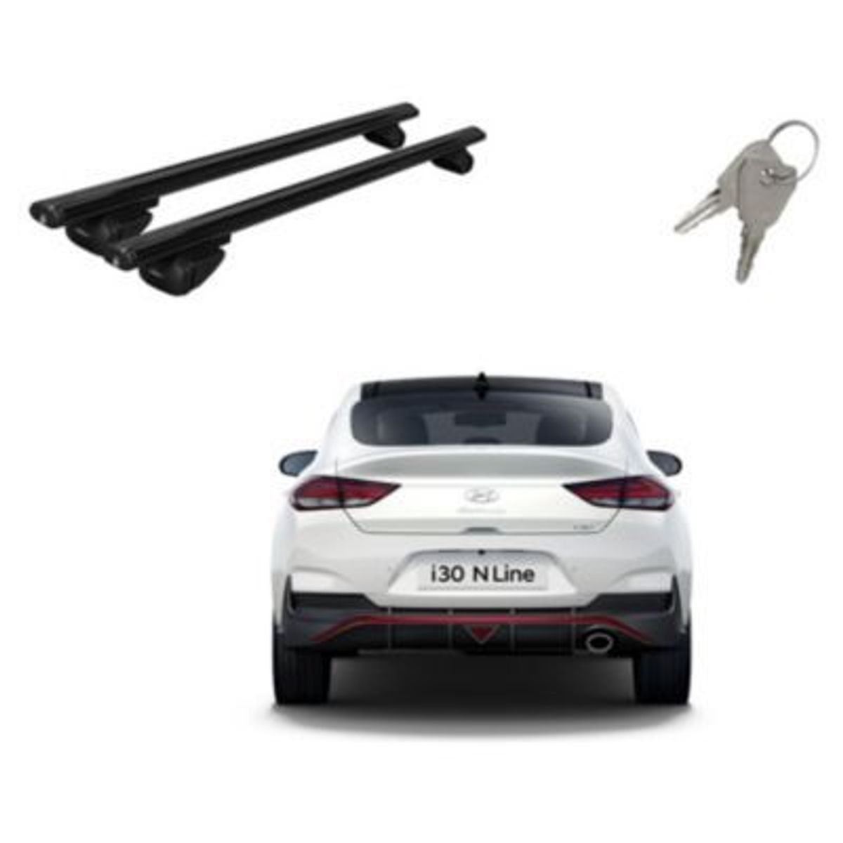 GENERICO - Barra de techo para auto camioneta 50 negro llave winbo