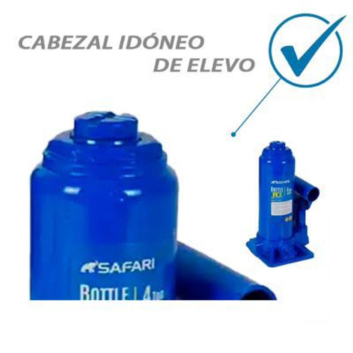 SAFARI - Gata hidráulica Tipo botella 4 toneladas con maleta safari