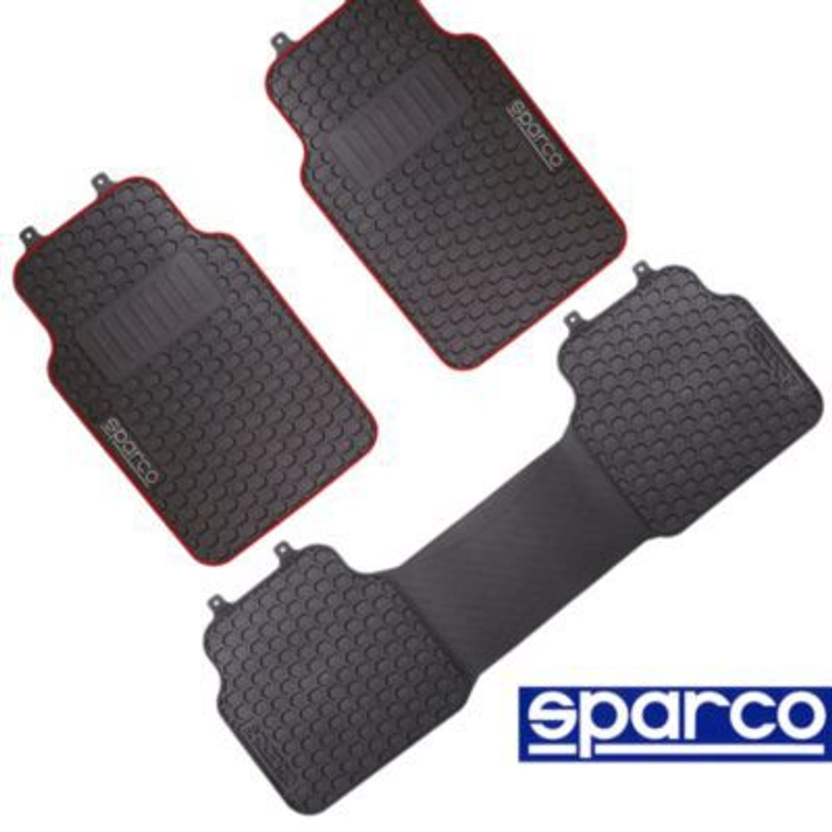 SPARCO - PISO 3 PIEZAS  SPARCO ROJO PVC