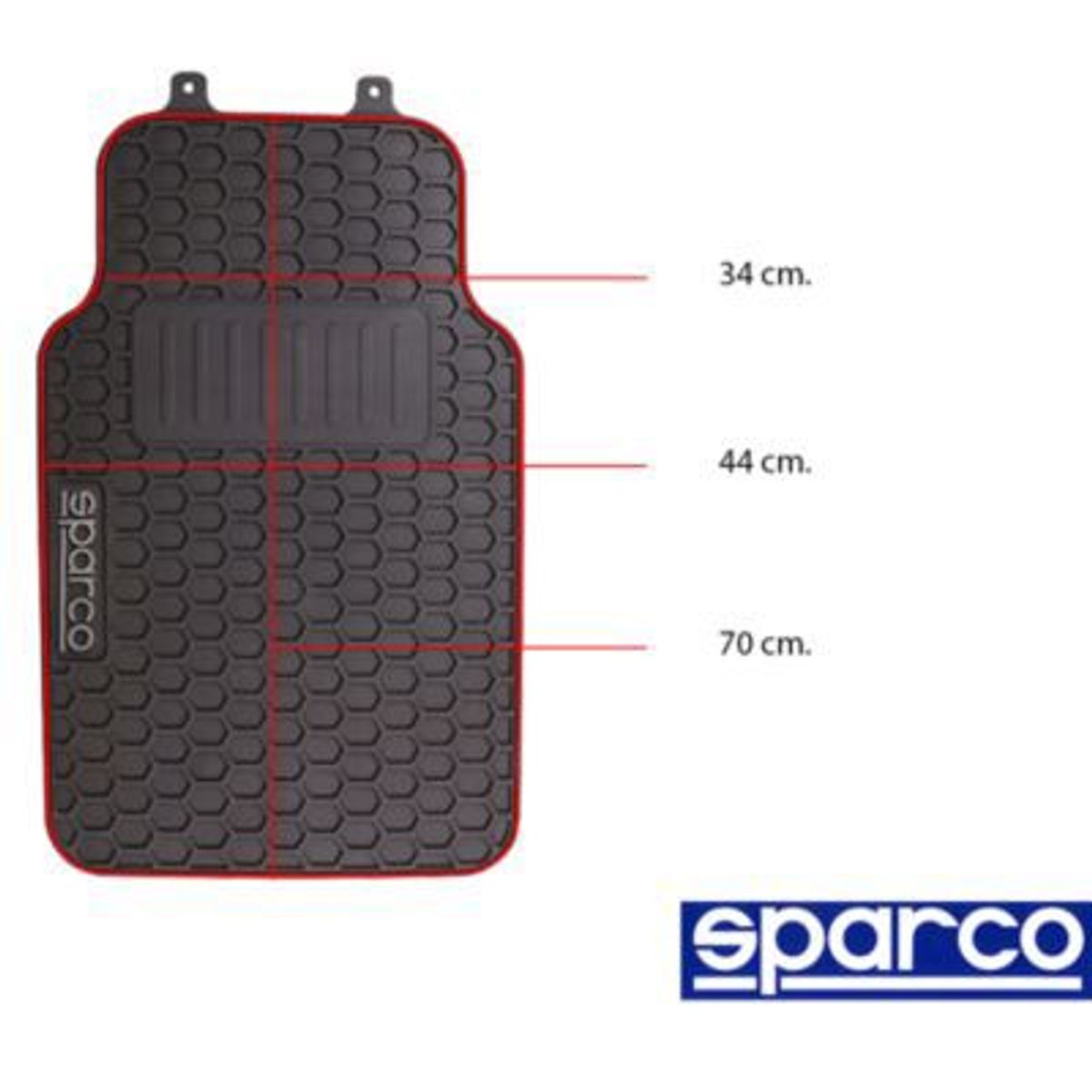 SPARCO - PISO 3 PIEZAS  SPARCO ROJO PVC