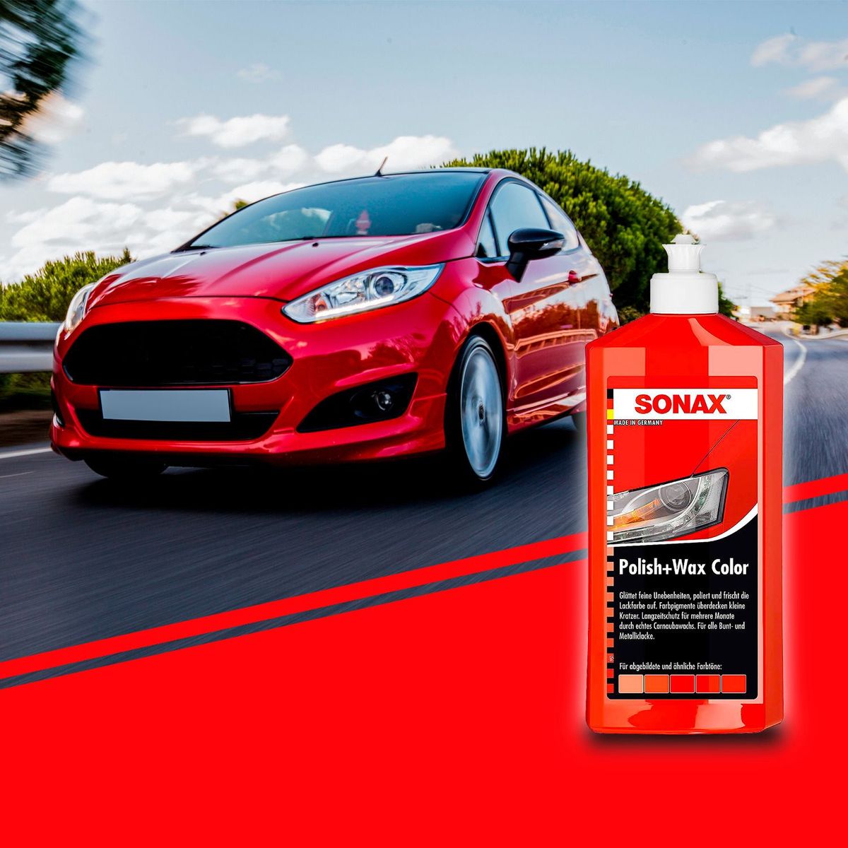 GENERICO - Cera liquida de auto rojo sonax 500ml