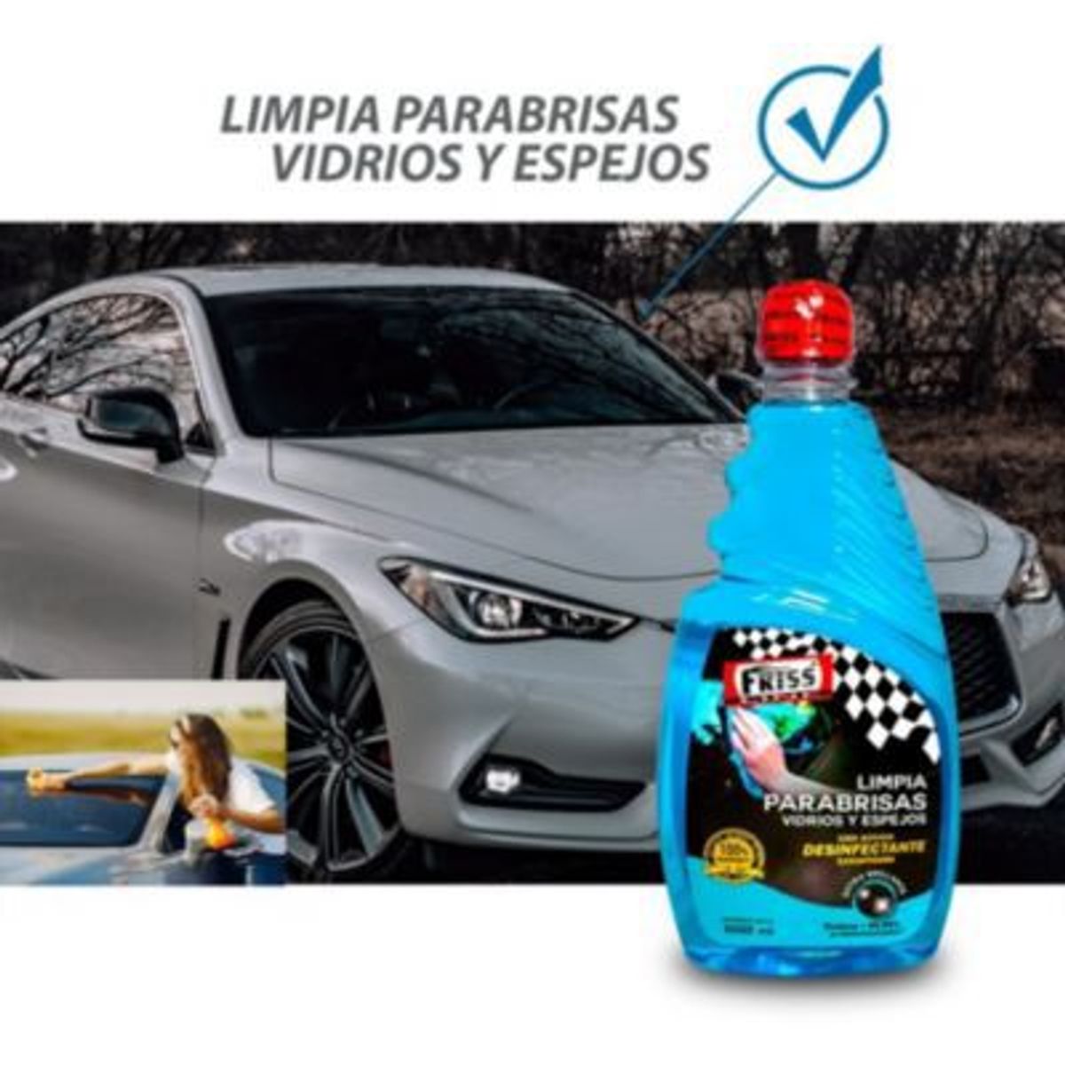 GENERICO - Limpia parabrisas vidrios y espejos friss 1l