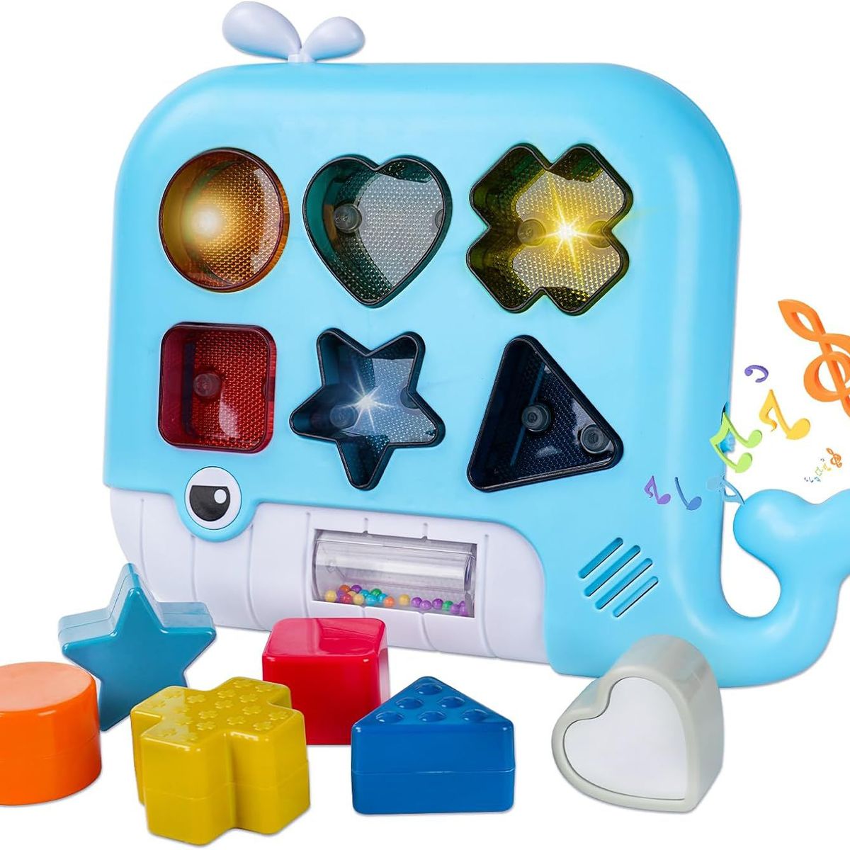 GENERICO - JUGUETE CLASIFICADOR DE FORMAS MUSICALES FORMA DE BALLENA