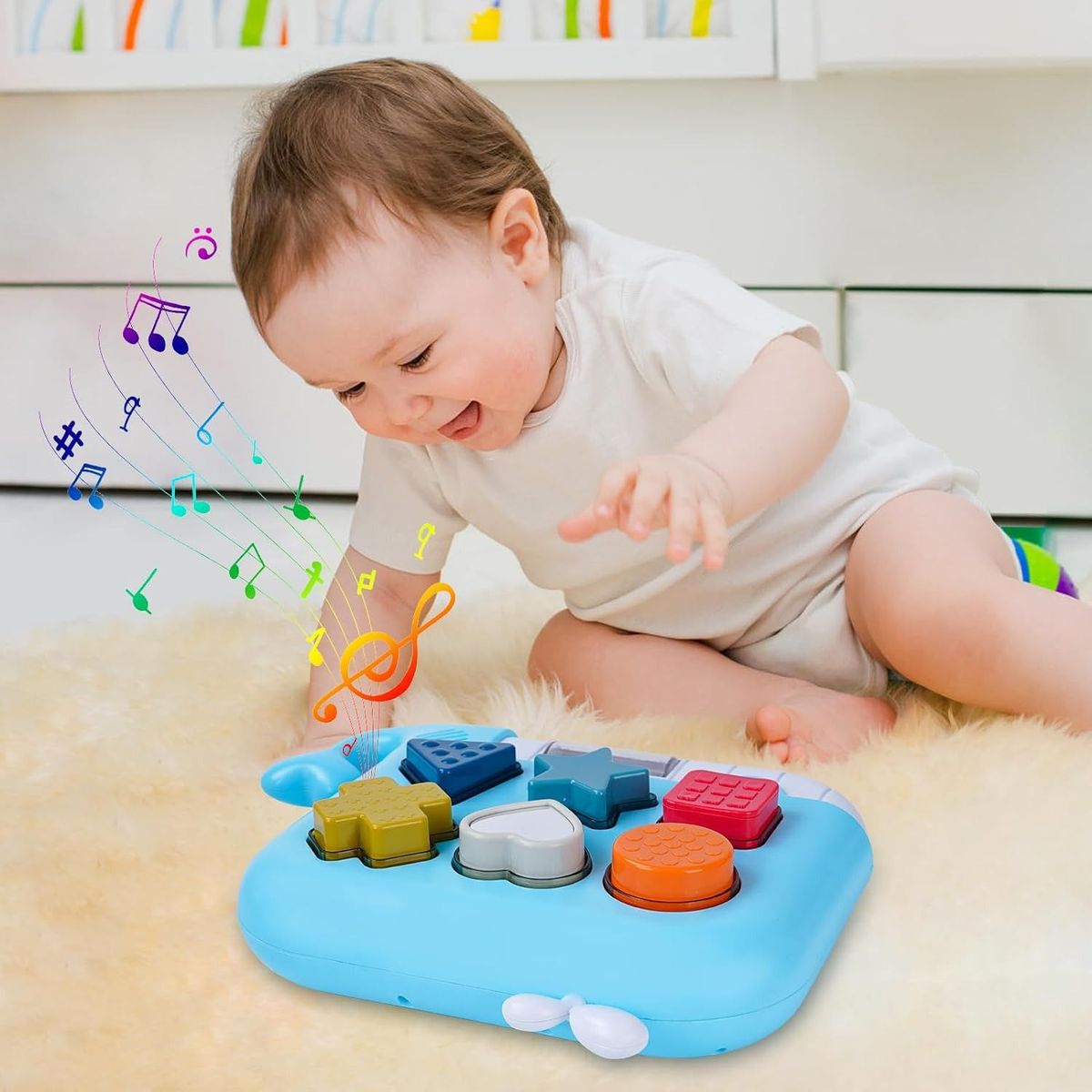 GENERICO - JUGUETE CLASIFICADOR DE FORMAS MUSICALES FORMA DE BALLENA