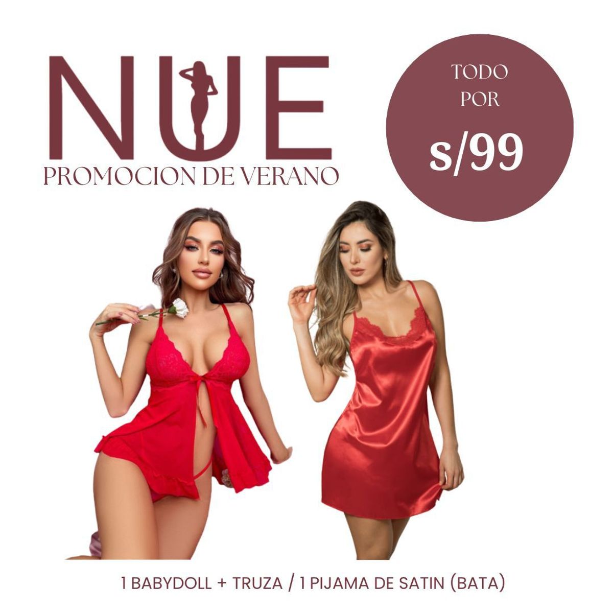 GENERICO - PROMOCION VESTIDO DE SATIN Y BABBYDOLL