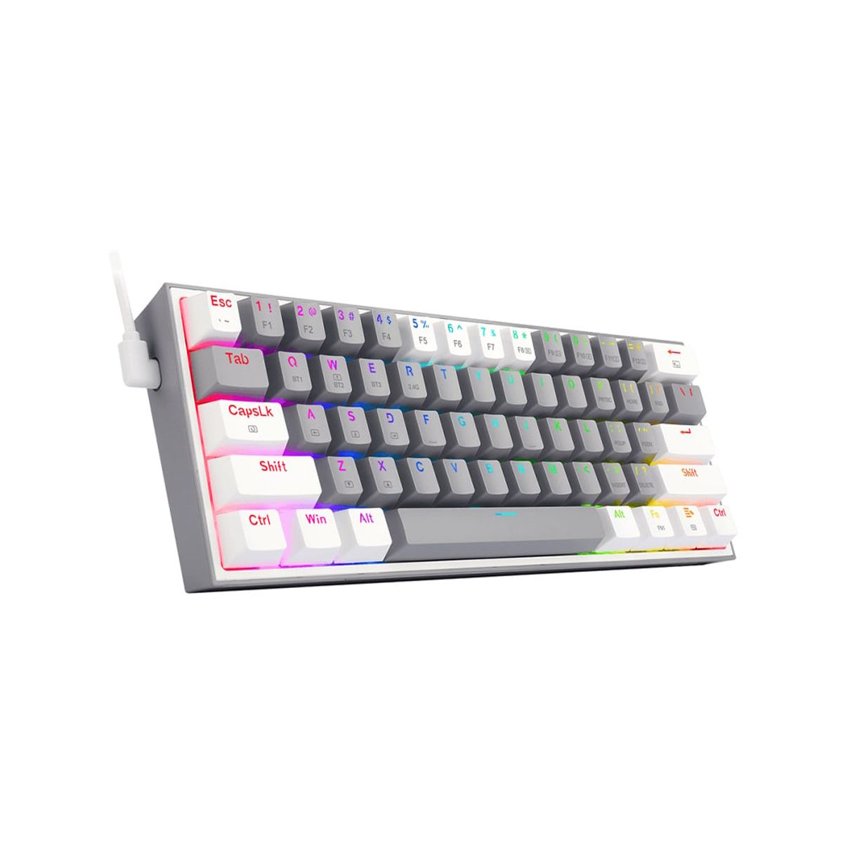 REDRAGON - Teclado Gamer Redragon Fizz Pro Inalámbrico K616 WhiteGray