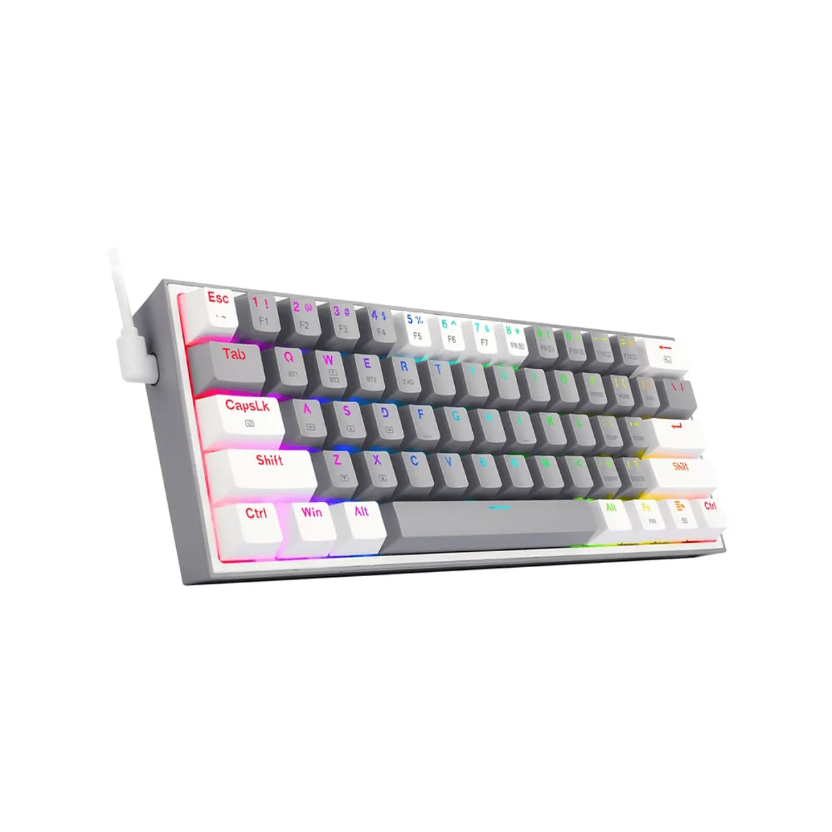 REDRAGON - Teclado Gamer Redragon Fizz Pro Inalámbrico K616 WhiteGray