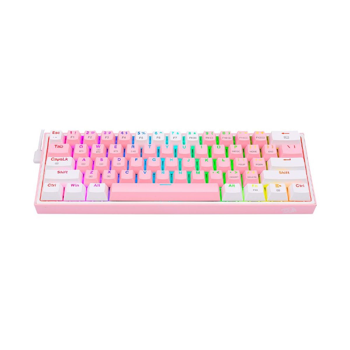 REDRAGON - Teclado Gamer Redragon Fizz Pro Inalámbrico K616  PinkWhite