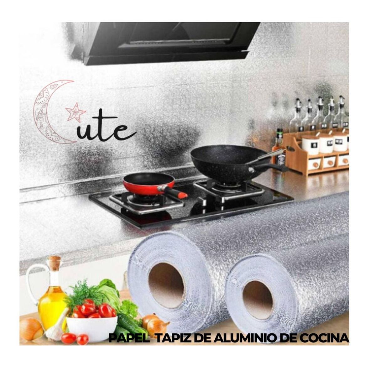 GENERICO - PAPEL TAPIZ DE ALUMINIO PARA COCINA