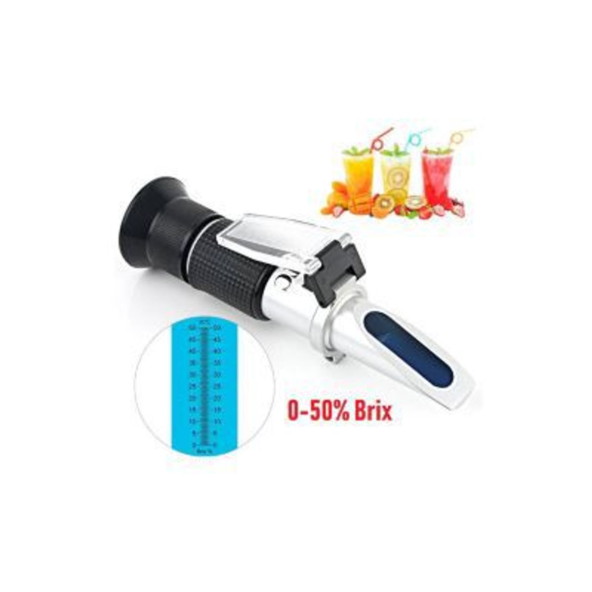 GENERICO - Refractómetro 0-50 Brix ATC Azucares Frutas Café Cerveza