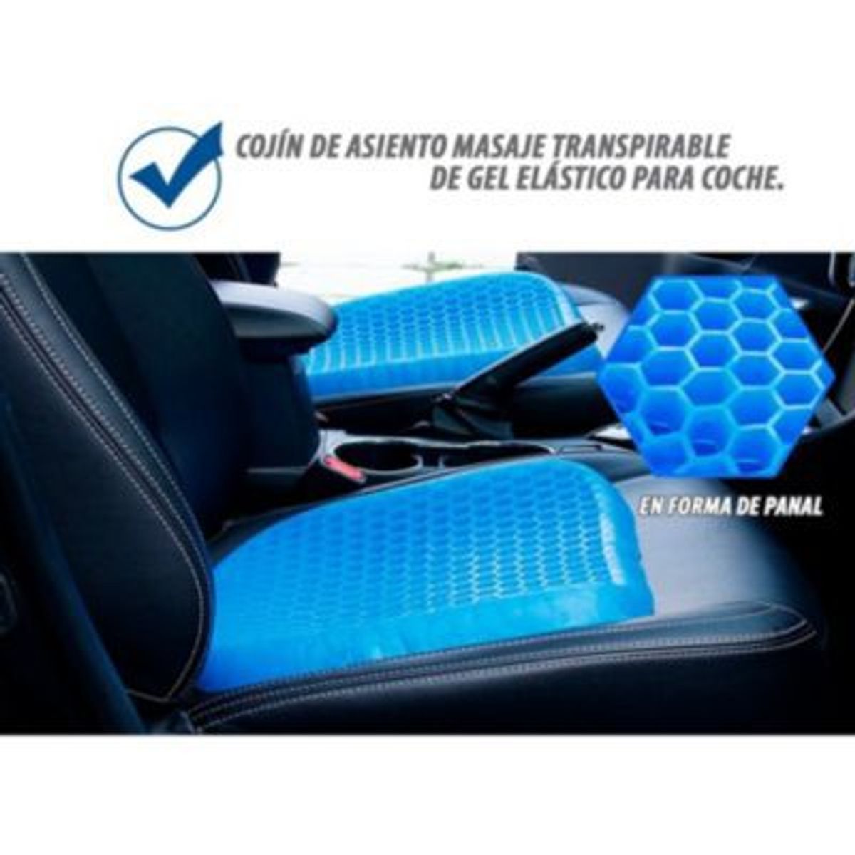 GENERICO - Cojín de masaje transpirable de gel en forma de panal para asiento