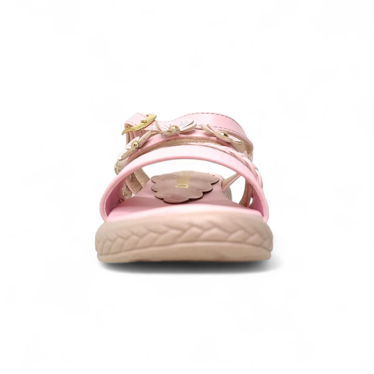 GENERICO - Sandalias de verano Rosado modelo Flores con hebilla para niña