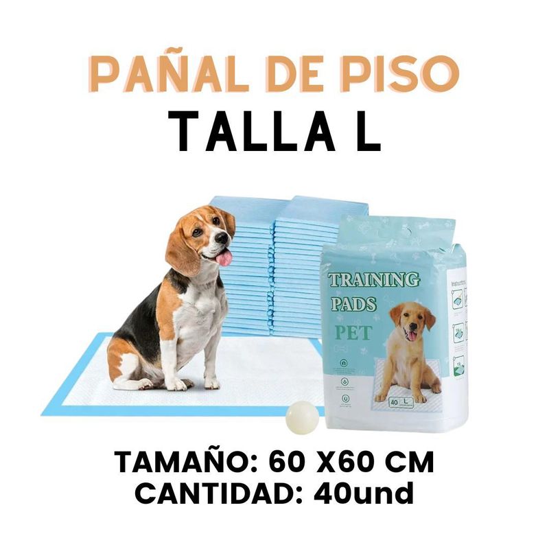 GENERICO - Pañales de piso mascota training pads para perros L 60x60cm