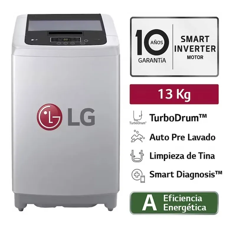 LG - LAVADORA LG 13 KG SMART MOTION WT13DPBK - GRIS