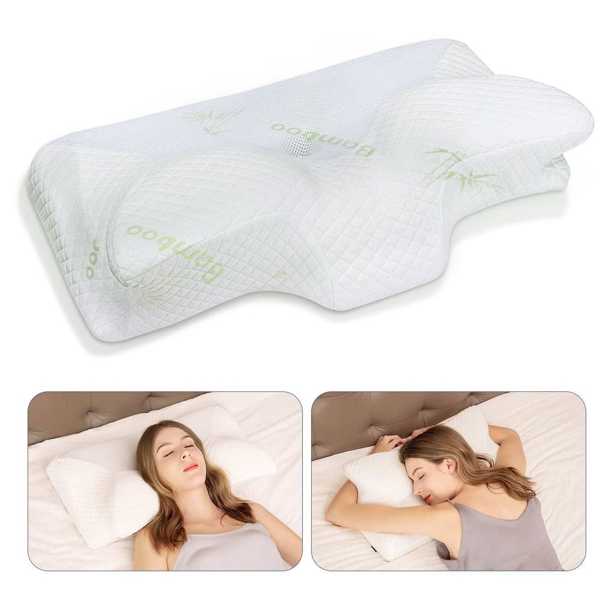 GENERICO - Almohada Viscoelástica para Dormir de lado Boca Abajo y Arriba.