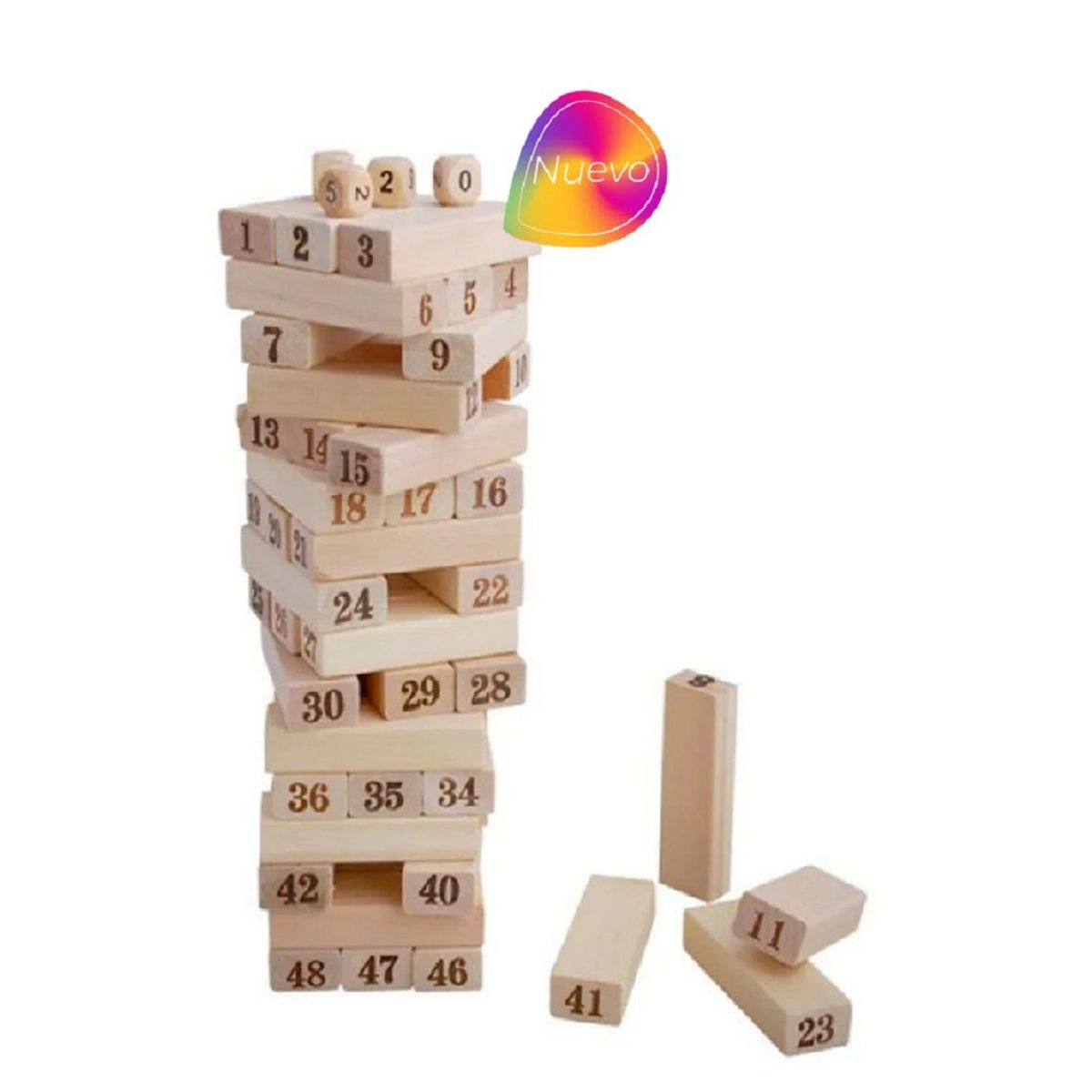 GENERICO - Juego Jenga Educativa De Madera Natural