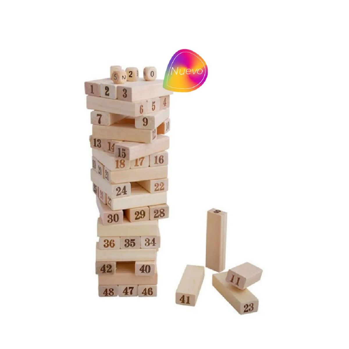 GENERICO - Juego Jenga Educativa De Madera Natural