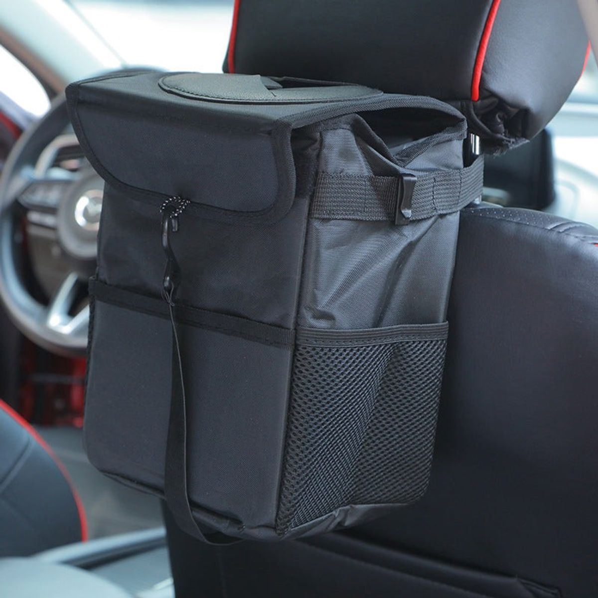 AURELA - Bolsa de Basura para Auto con Tapa - Contenedor Plegable