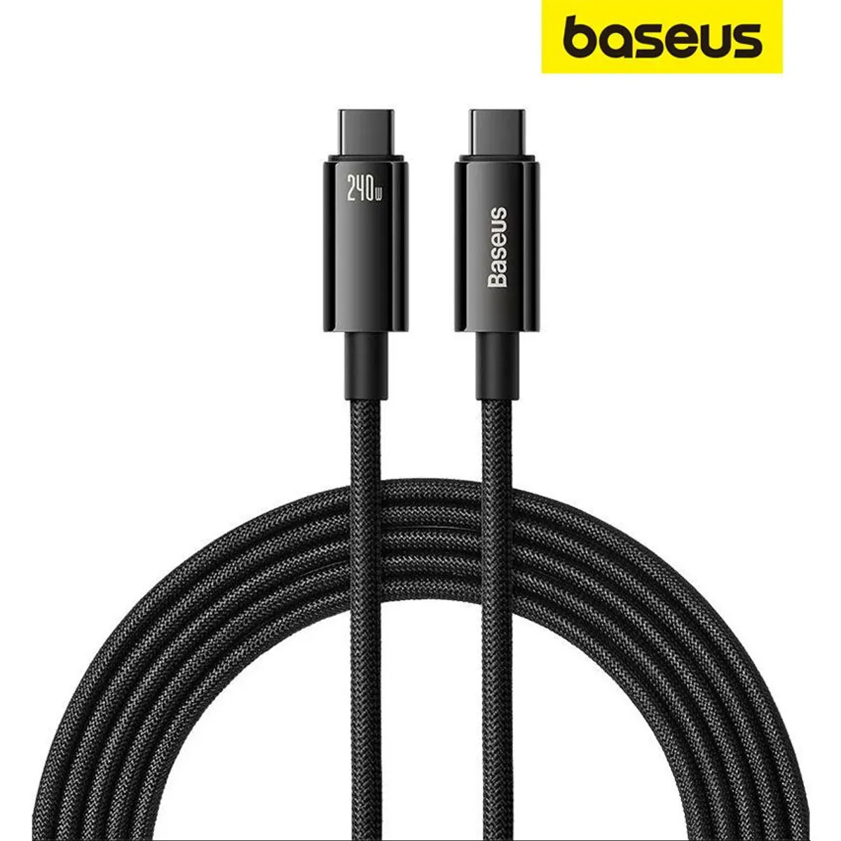 BASEUS - Cable Baseus USB-C A USB-C 240W Tungsten Gold Para Macbook iPhone Galaxy