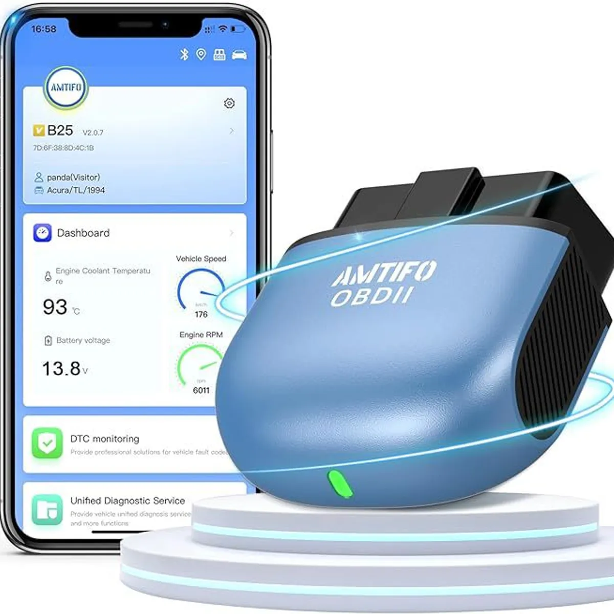 GENERICO - Escáner OBD2 Lector de código Bluetooth Inteligente AI Auto Connect