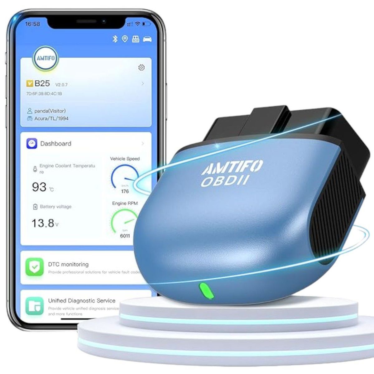 GENERICO - Escáner OBD2 Lector de código Bluetooth Inteligente AI Auto Connect