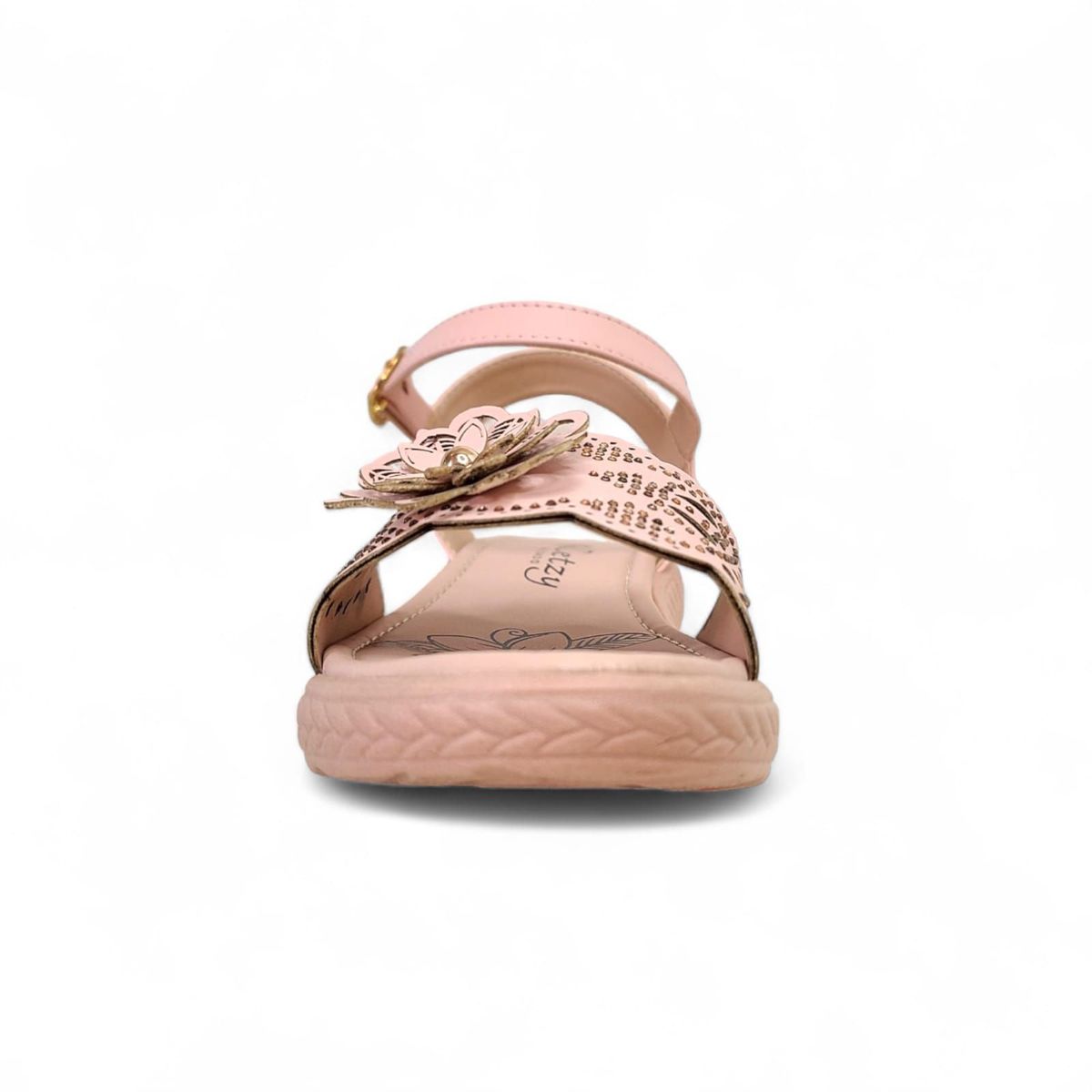 GENERICO - Sandalias de verano Nude modelo Flor con hebilla para niña