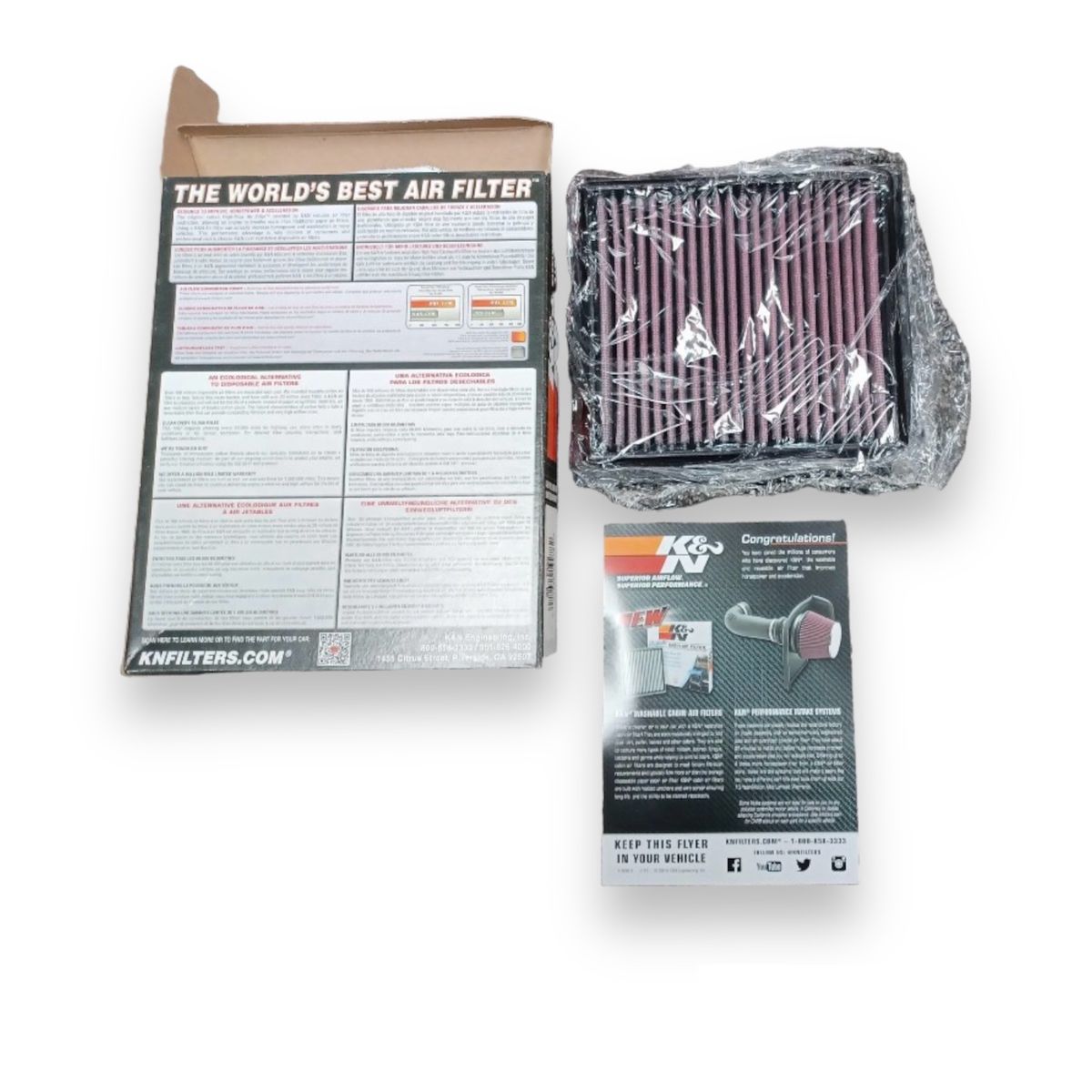 K&N - Filtro de Aire Nissan 350Z Nuevo en Caja K&N Original de USA