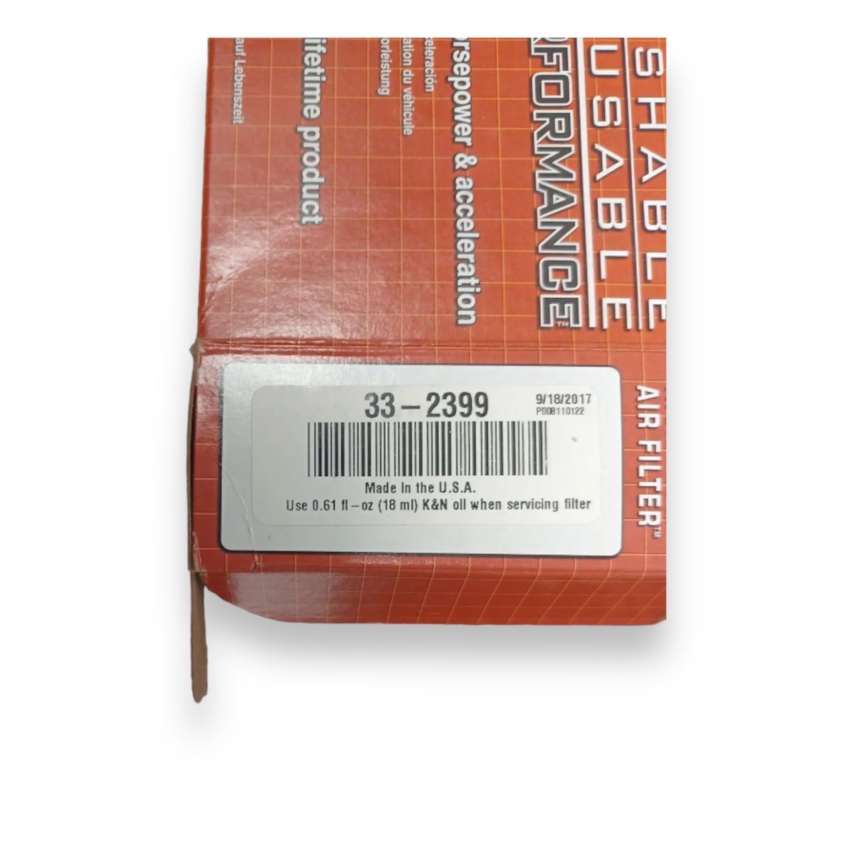 K&N - Filtro de Aire Nissan 350Z Nuevo en Caja K&N Original de USA