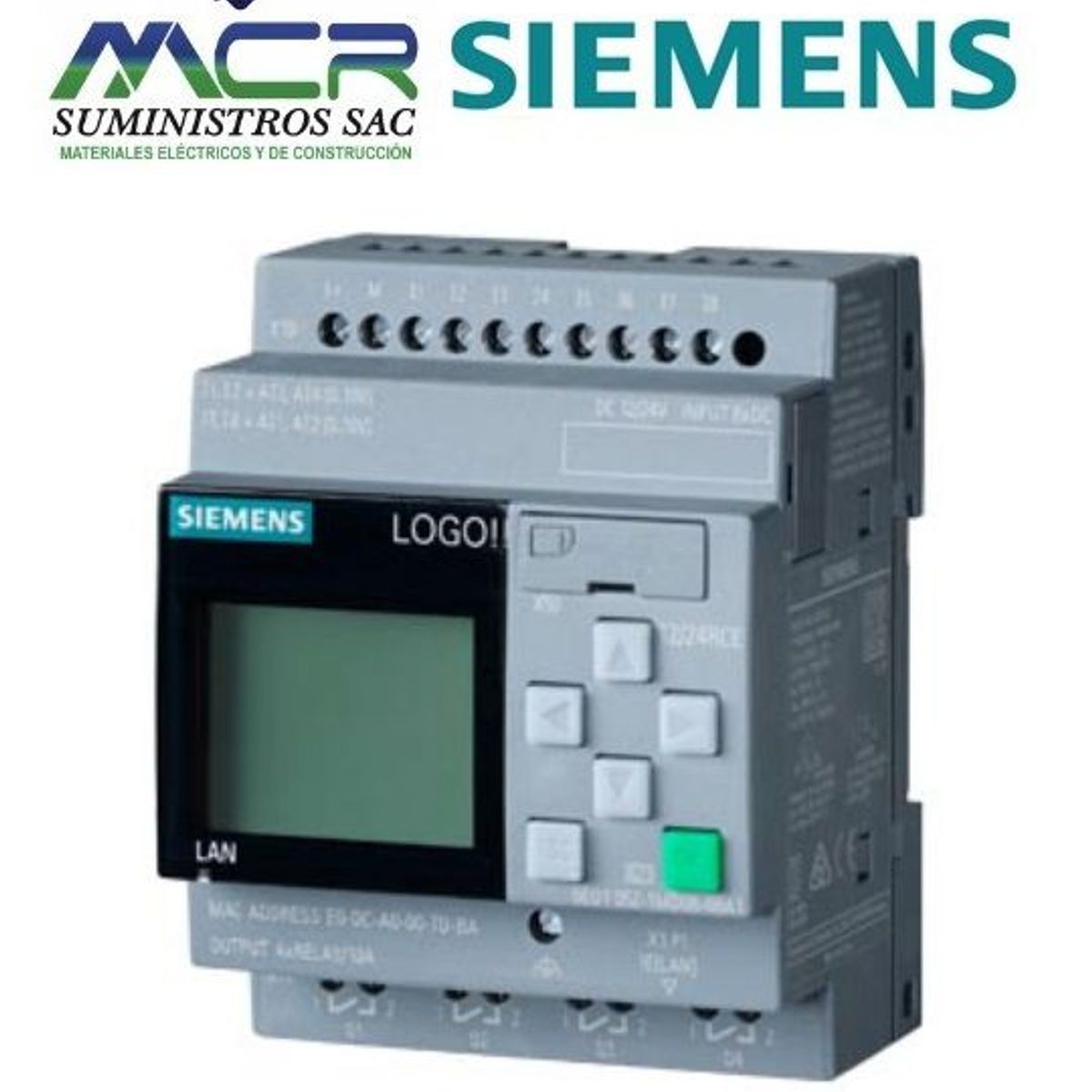 SIEMENS - LOGO 12-24RCE CON TENSION 12V y 24V DC 8ENT Y 4S CON PANTALLA Siemens